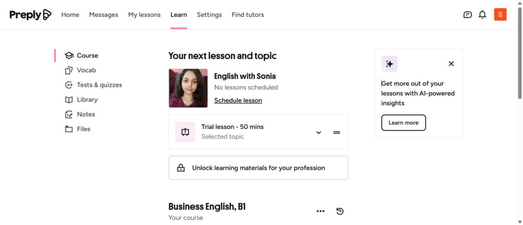 Taking lessons on Preply with my Tutor 